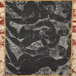 A Series of <i>Daizou-kyo</i> (The Tipitaka)<br /><span>Shiko Munakata. hanging scroll, wood block print on paper. Showa period, 1953. 99.0×111.0cm.</span>