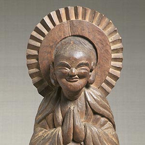 Statie of Jizo Bodhisattva<br /><span>by Mokujiki Myoman. Edo period, 1801. 77.0×22.0cm.</span>